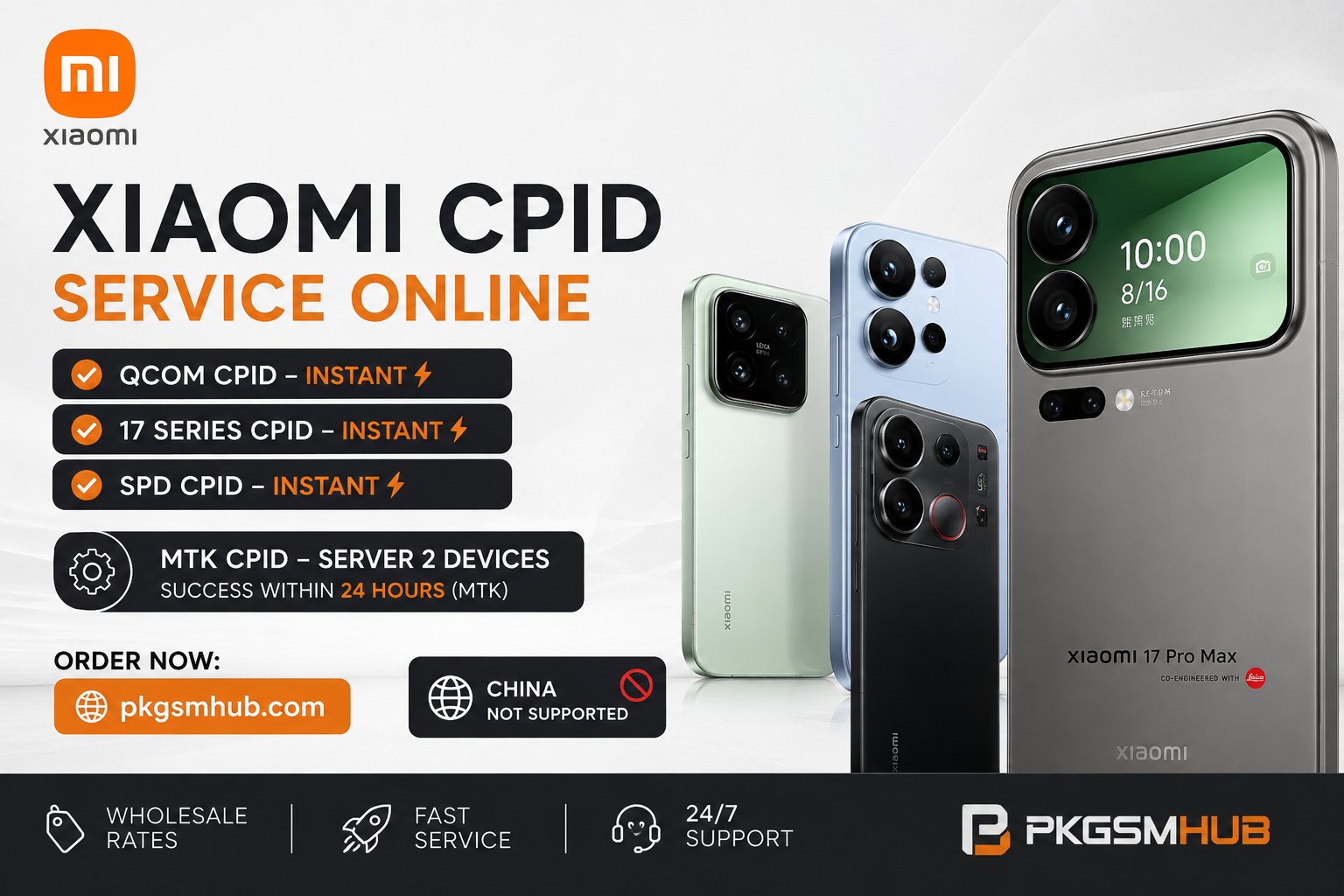 XIAOMI MTK CPID 86XXX IMEI 24-36 HOURS